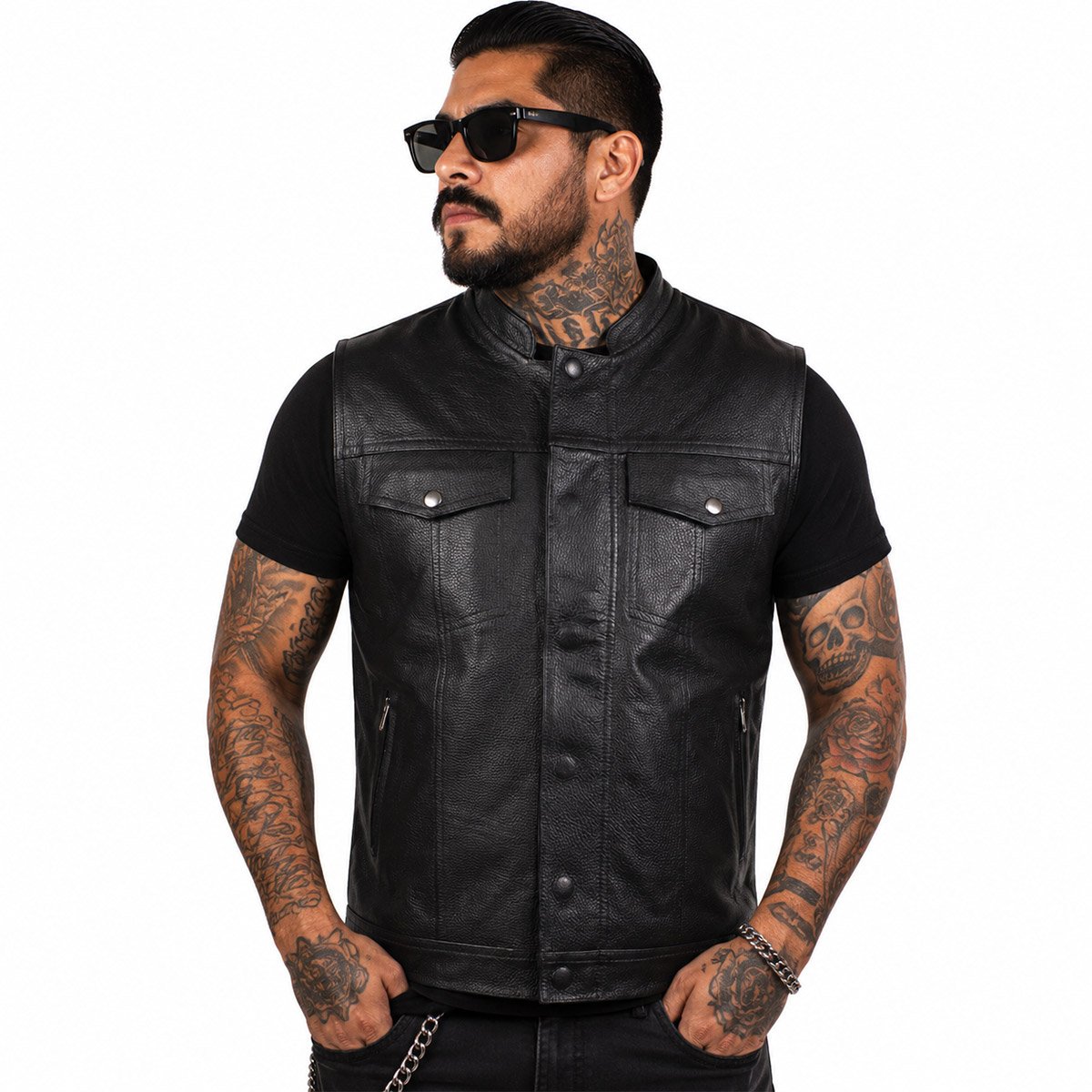 Chaleco de piel para hombre Ch5