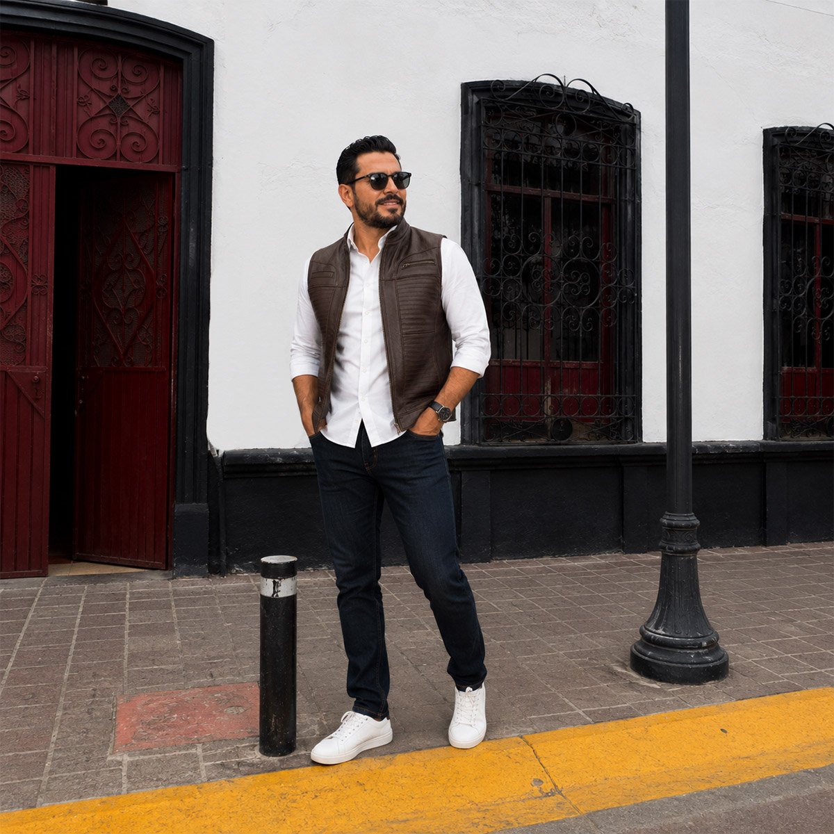 Chaleco de piel para hombre CH70 - Image 18