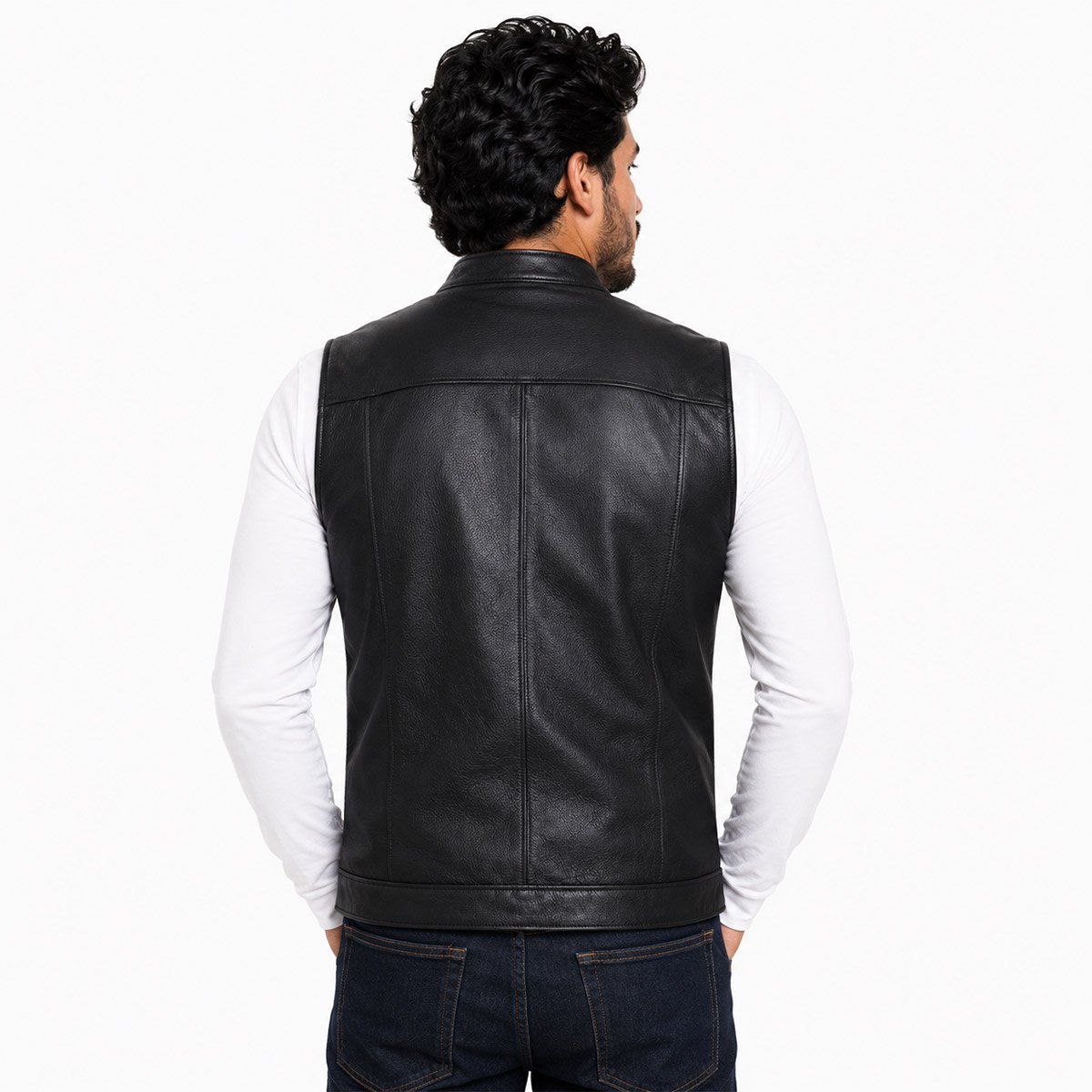 Chaleco de piel para hombre CH70 - Image 3