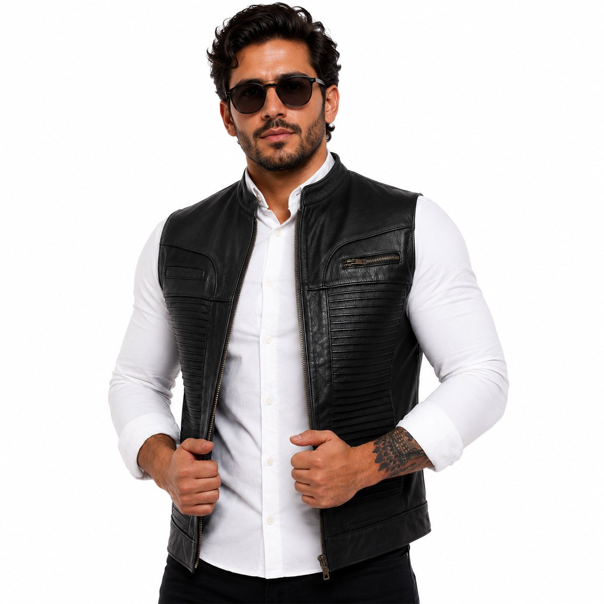 Chaleco de piel para hombre CH70