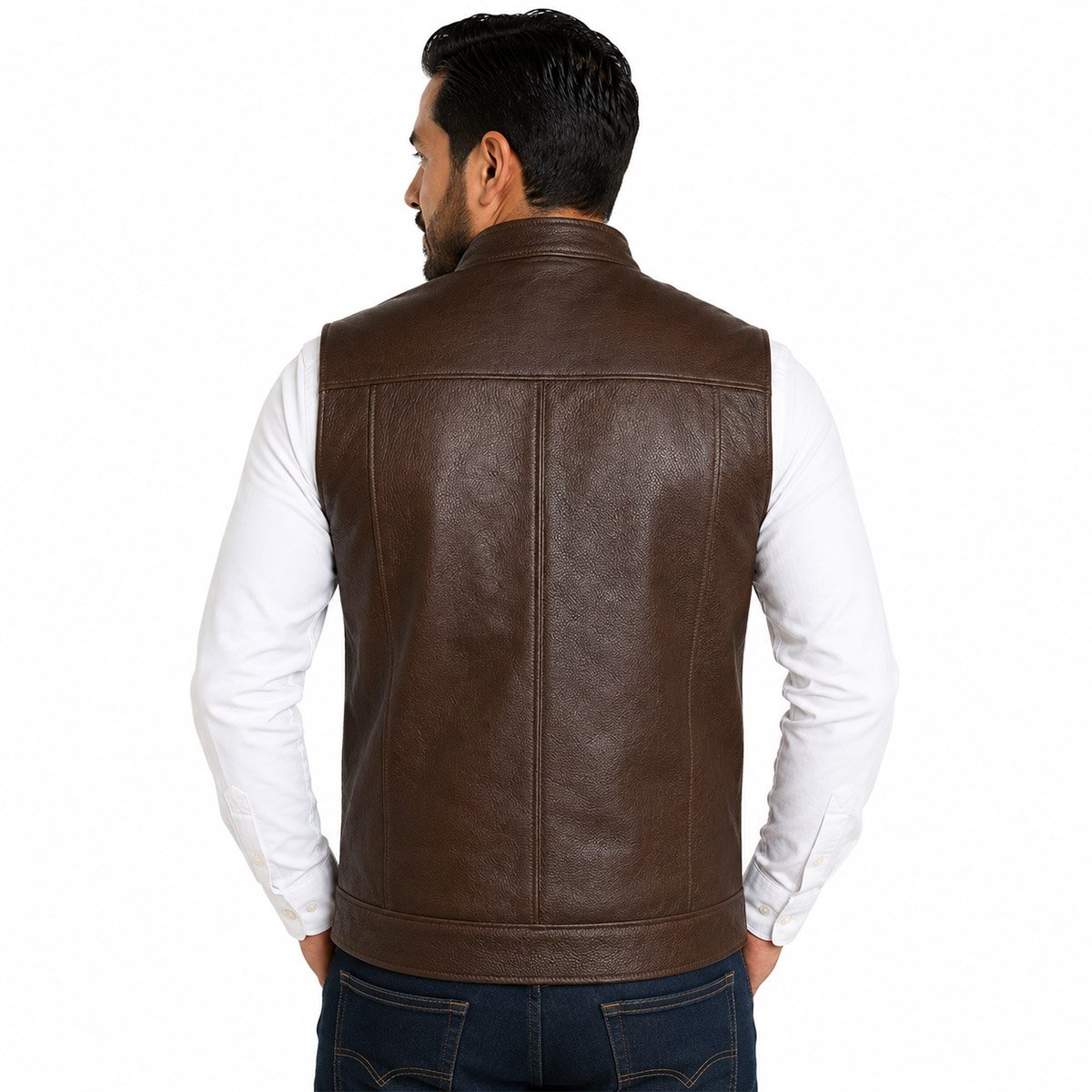 Chaleco de piel para hombre CH70 - Image 17