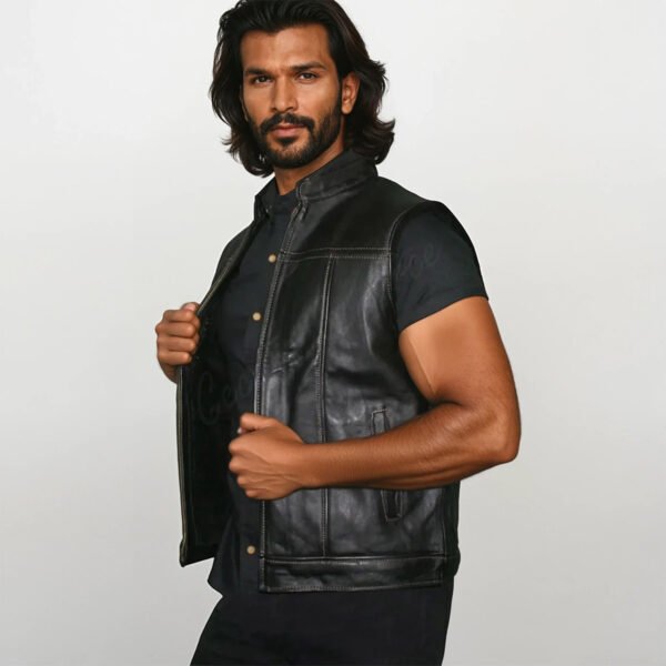 CHALECO PIEL CH80 NEGRO