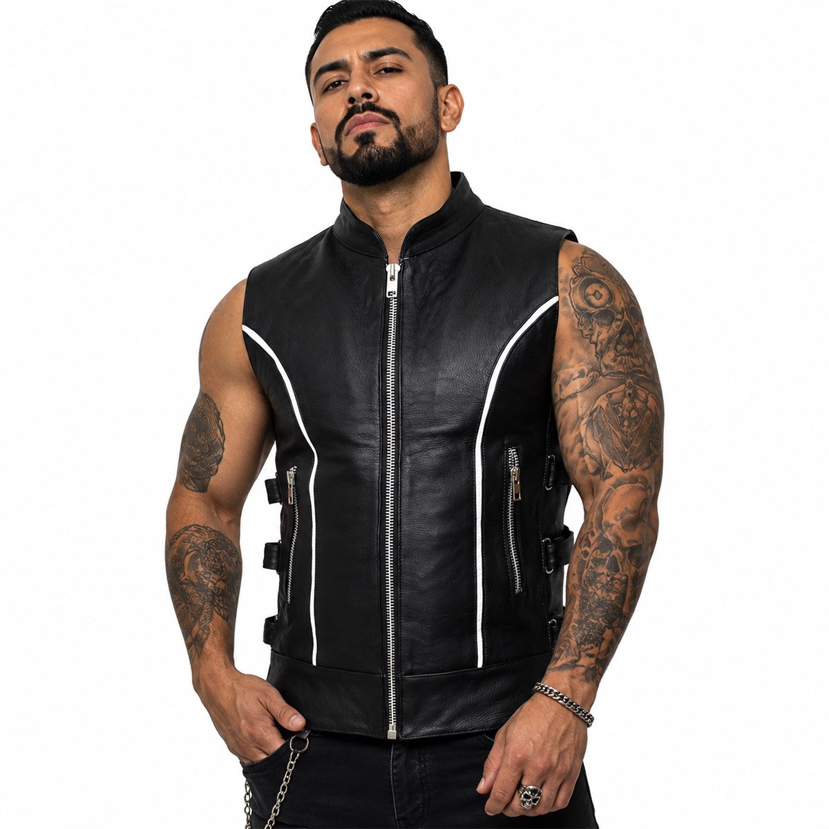 Chaleco de piel para hombre CHR