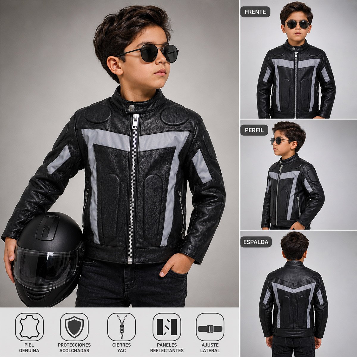 Chamarra Biker para niño Ks21 - Image 5