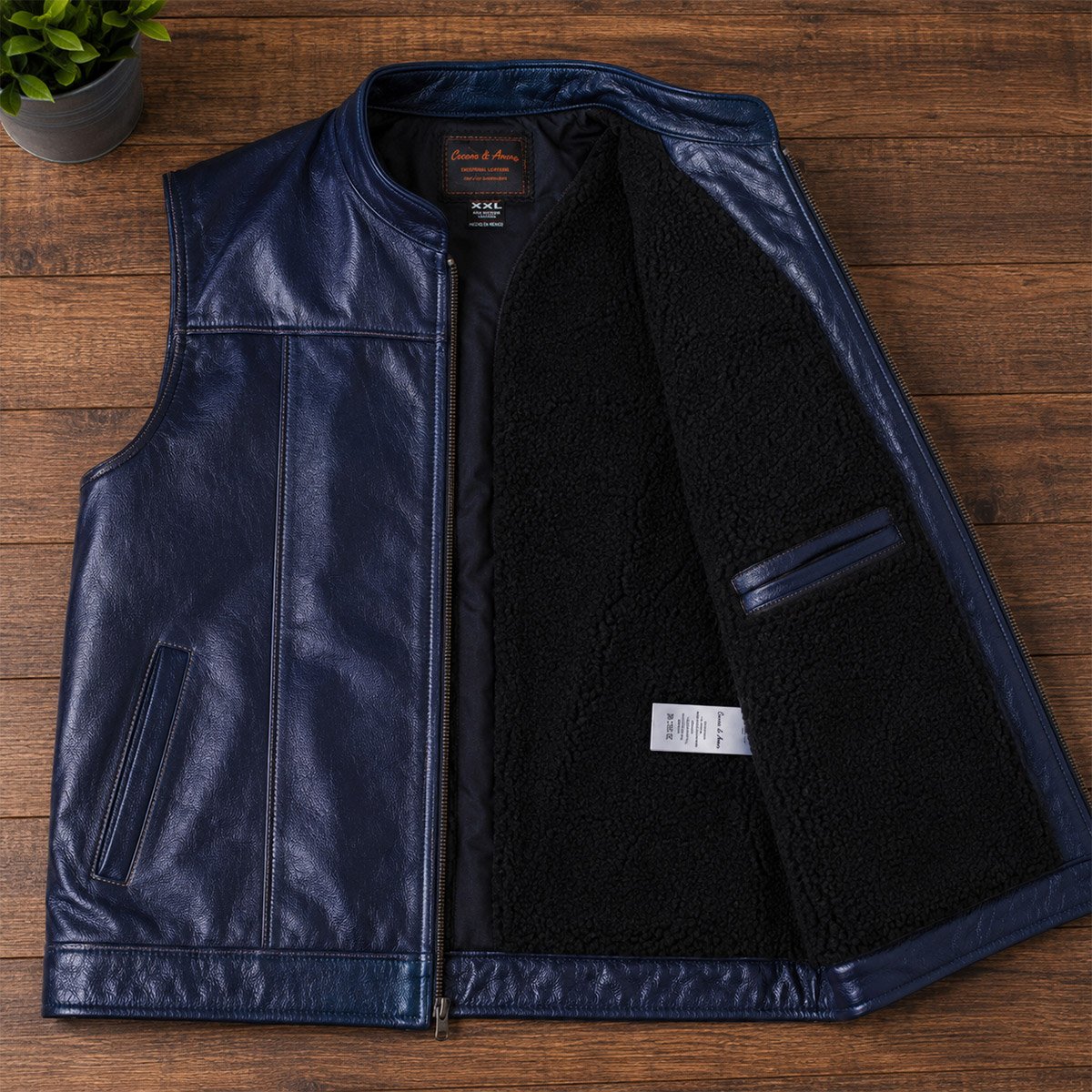 Chaleco de piel para hombre Ch80 - Image 14