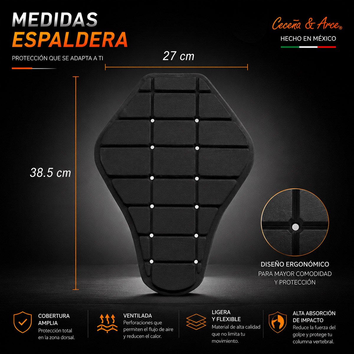 Juego de 5 Protectores para chamarras de motociclistas - Image 6