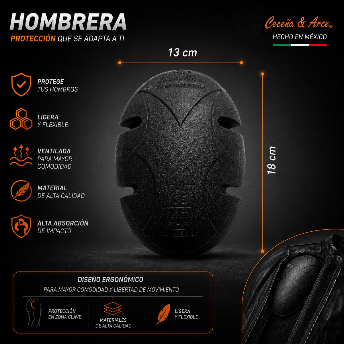 Juego de 5 Protectores para chamarras de motociclistas - Image 7