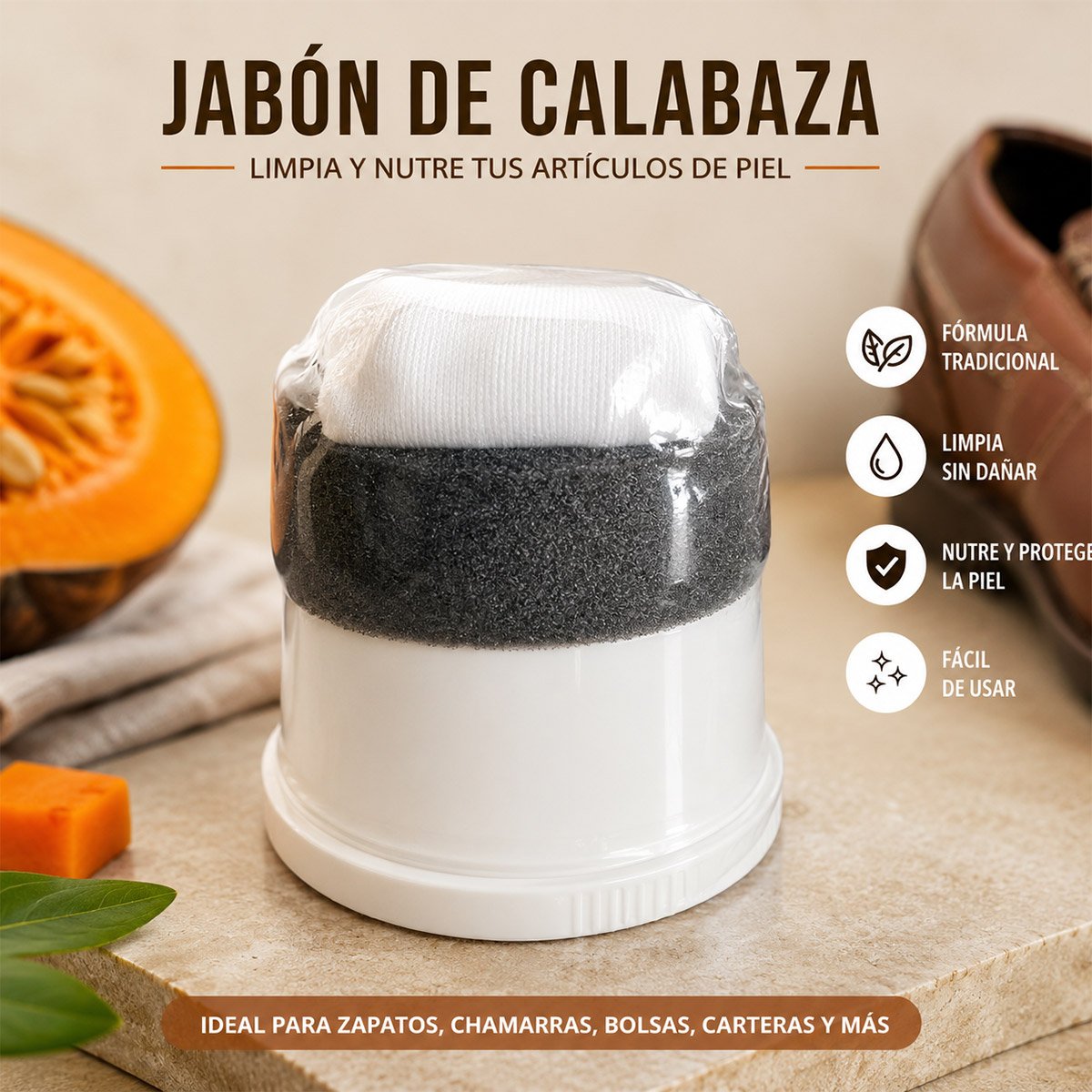 Jabón Jabón de Calabaza para Piel | Limpia, Humecta y Suaviza - Image 3
