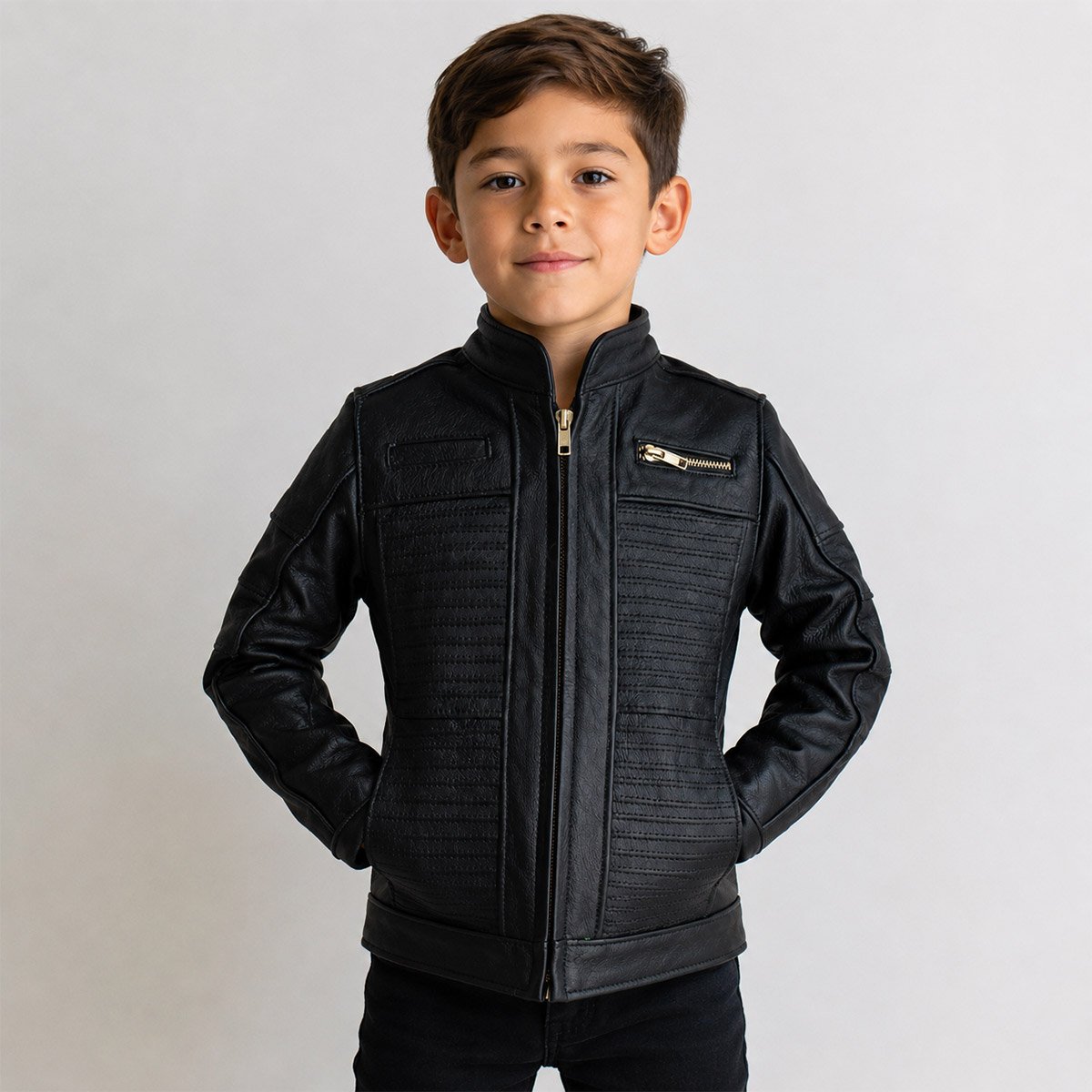 Chamarra de piel para niño K7