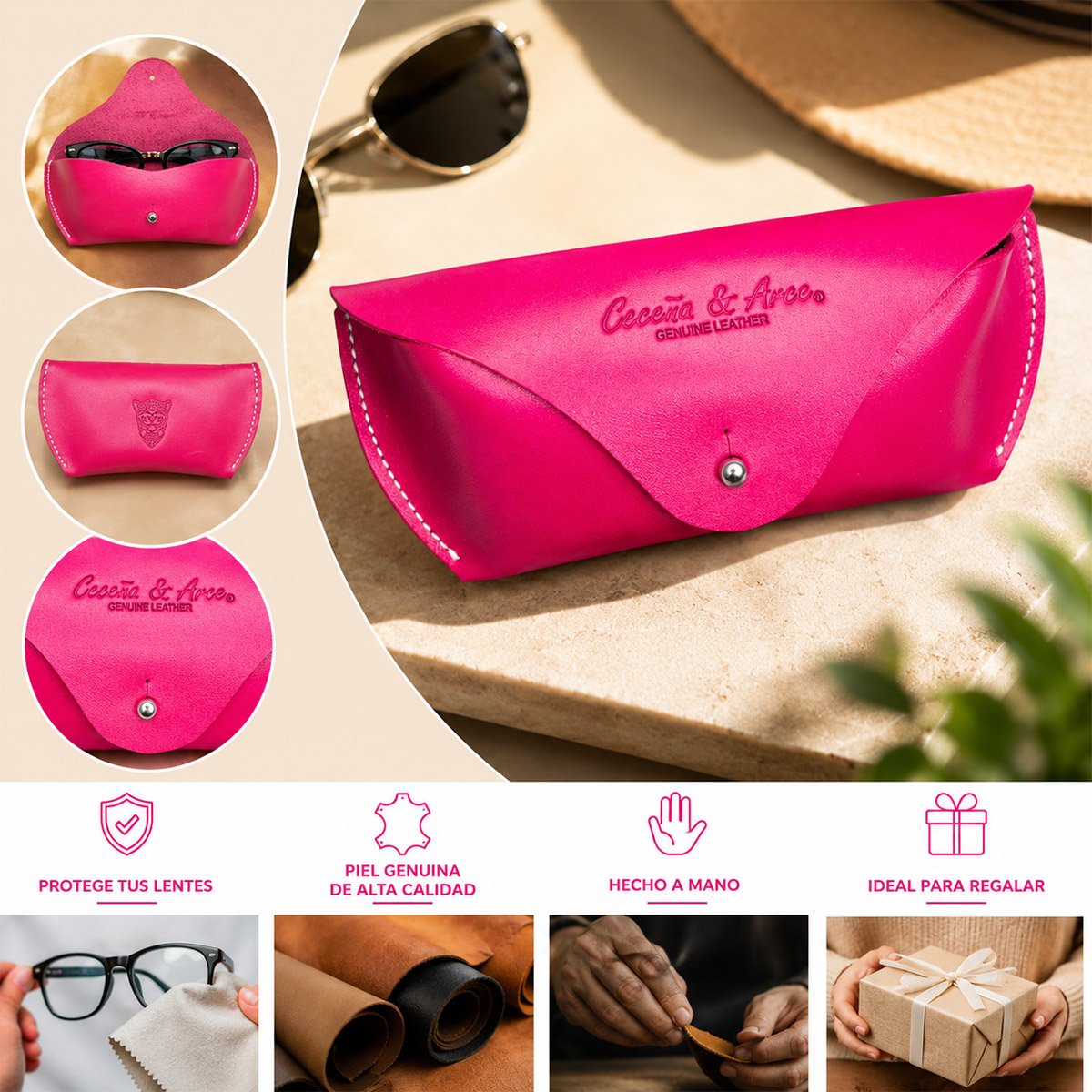 Porta Lentes De Piel Duradero Excelente Calidad - Image 3