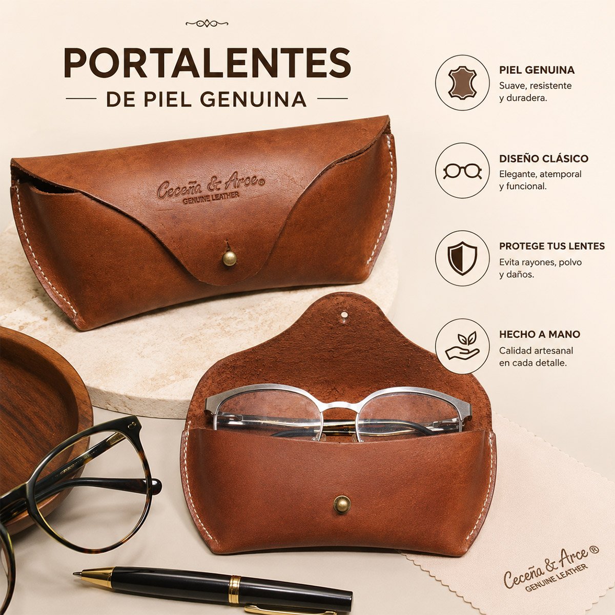 Porta Lentes De Piel Duradero Excelente Calidad - Image 9