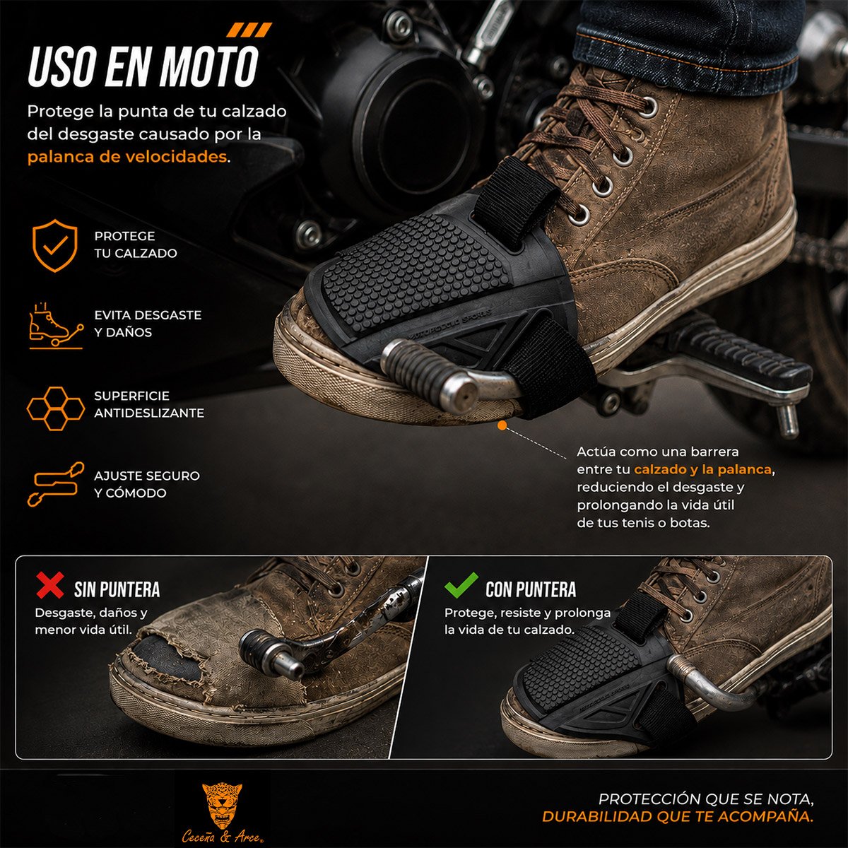 Protector De Calzado Para Motociclistas Cambios Puntera - Image 6