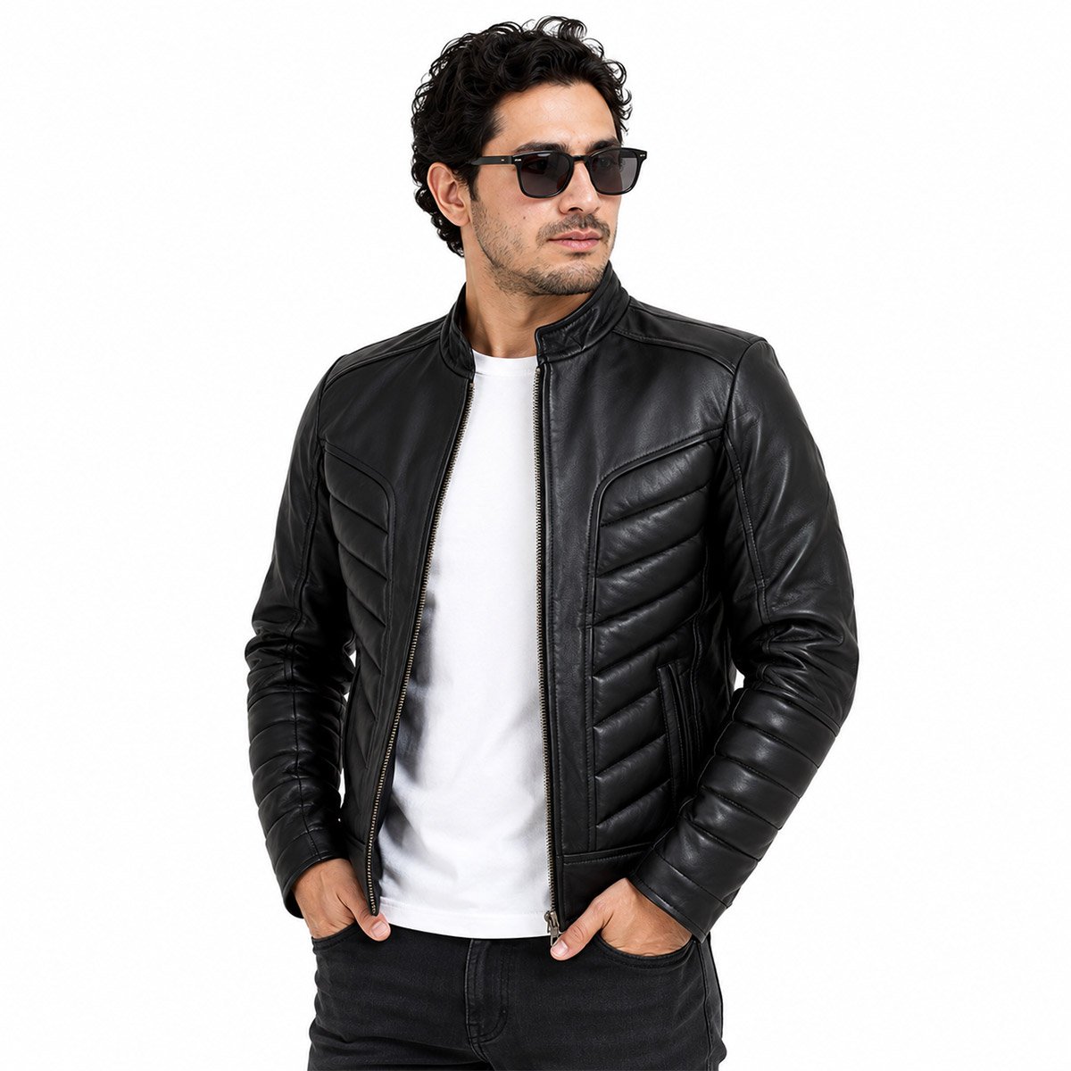 Chamarra de piel para hombre C13
