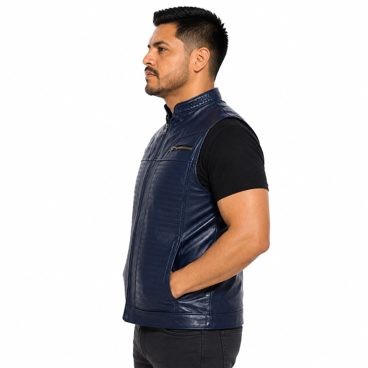 Chaleco de piel para hombre CH70 - Image 21