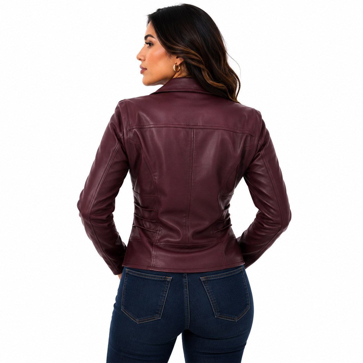 Chamarra de piel para mujer Cruzada - Image 14