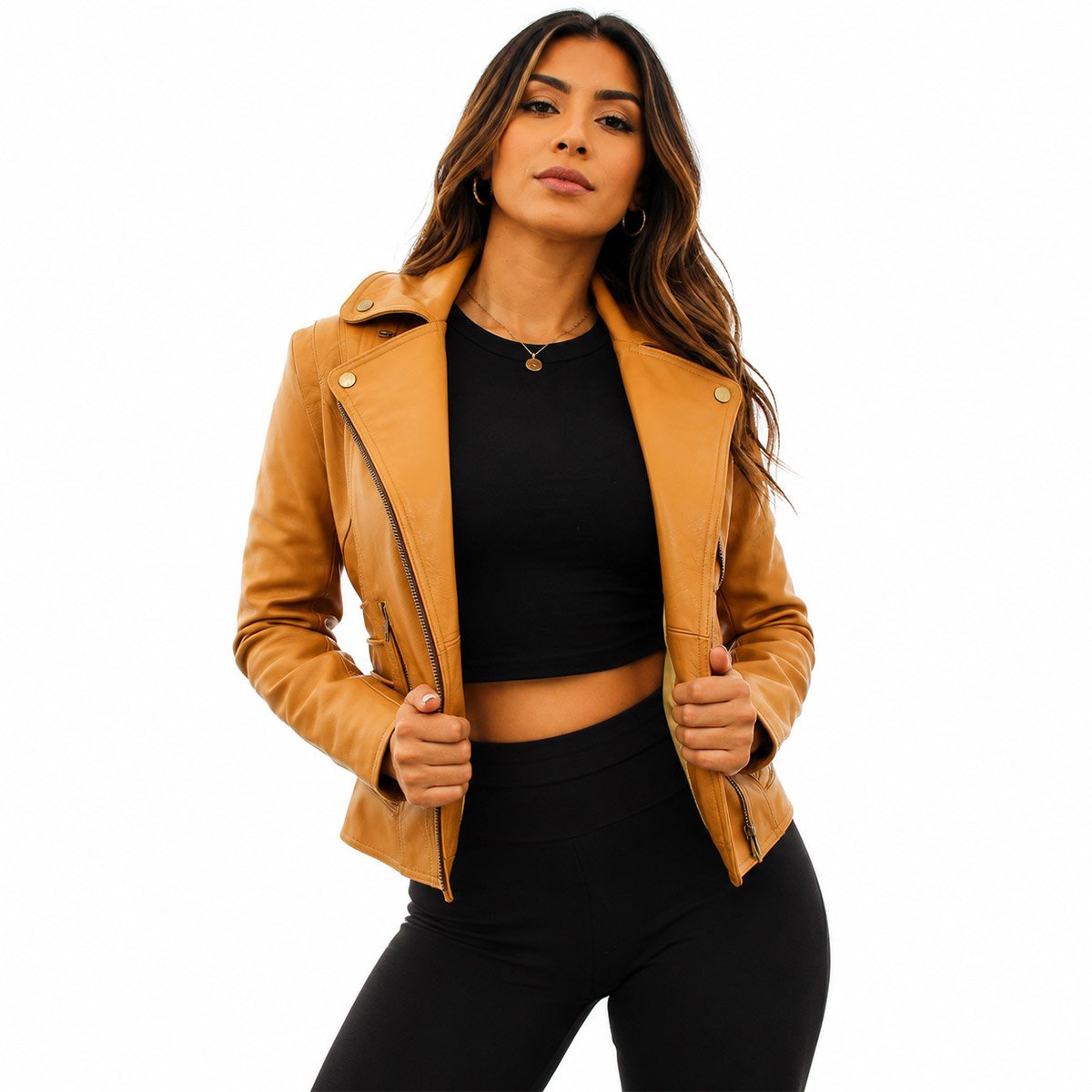 Chamarra de piel para mujer Cruzada - Image 19