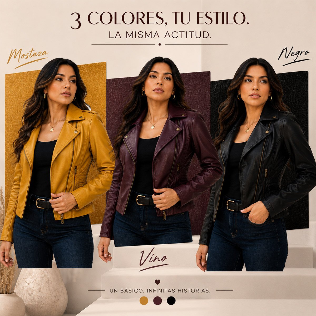 Chamarra de piel para mujer Cruzada - Image 10