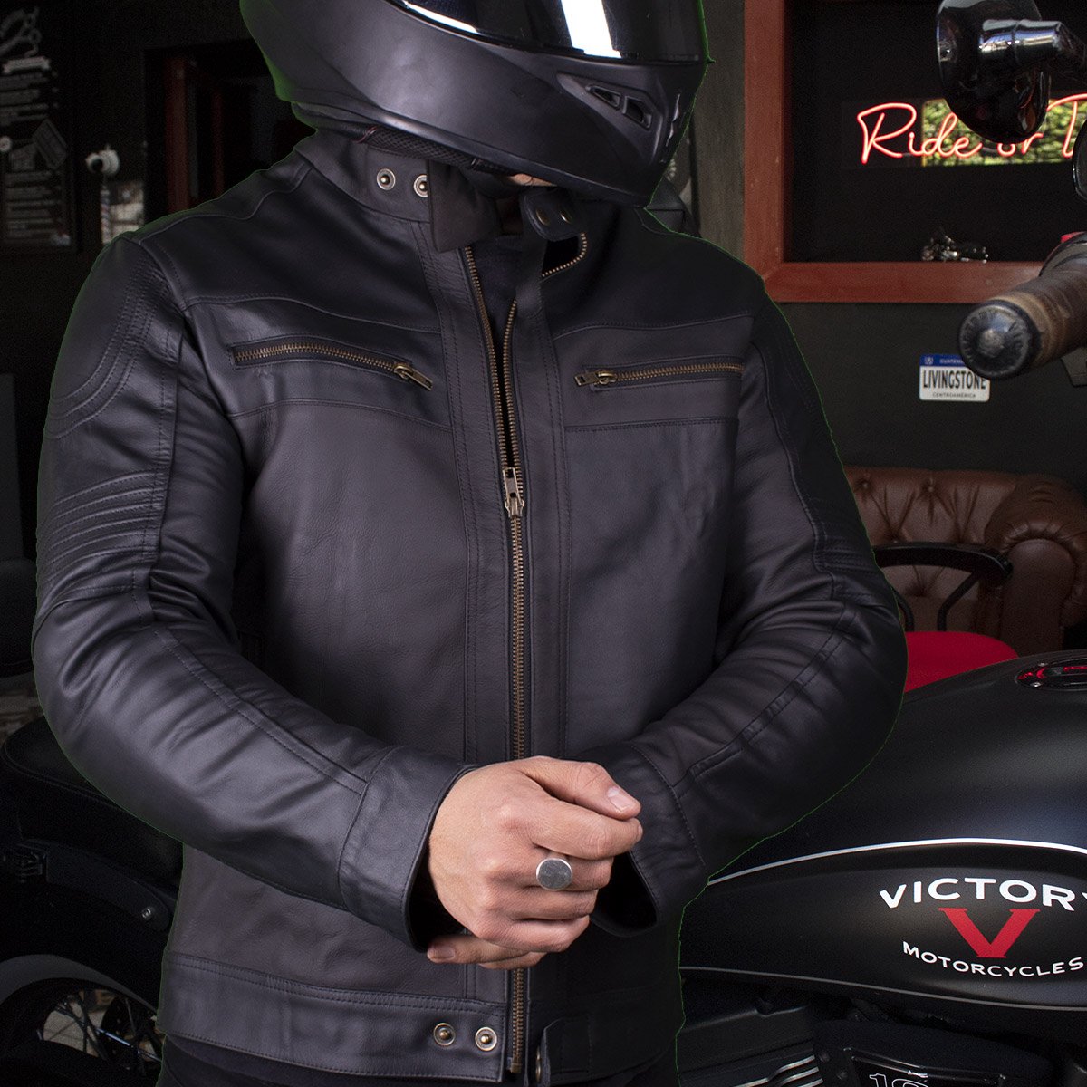 Chamarra biker para hombre Cs6 - Image 7
