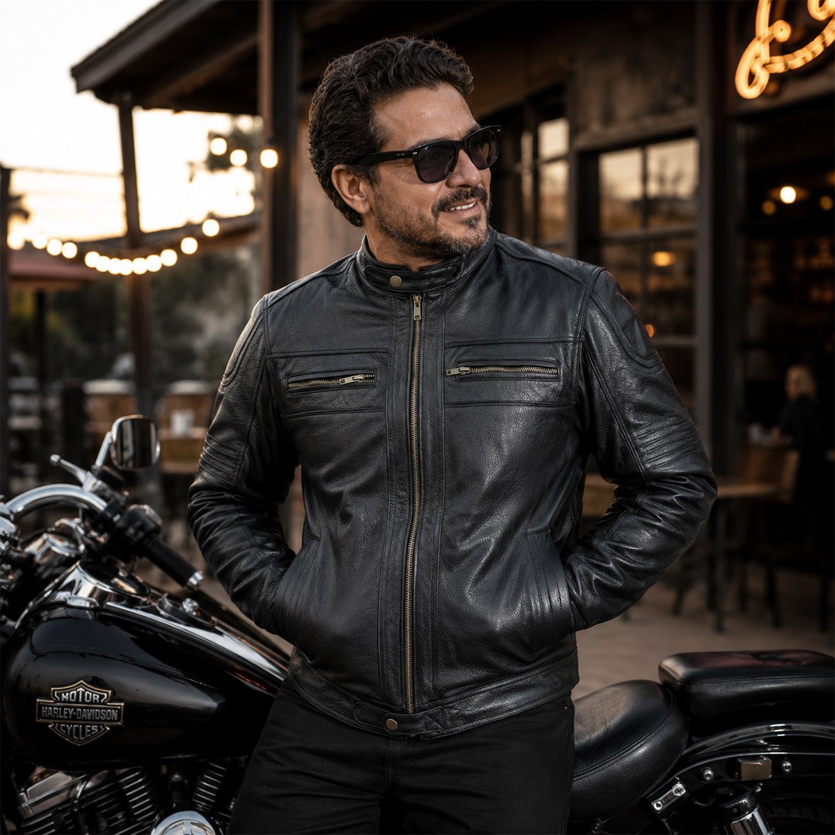 Chamarra biker para hombre Cs6 - Image 8