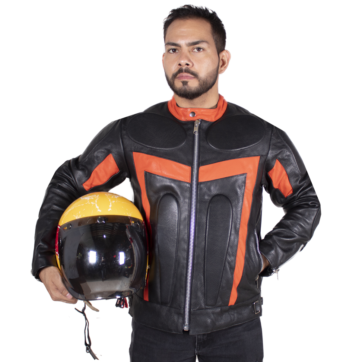 Chamarra Biker para hombre Cs21_modelo