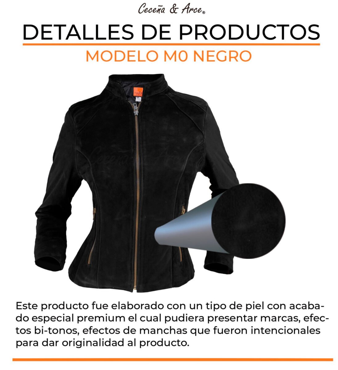 Chamarra de piel para mujer M0 - Image 16