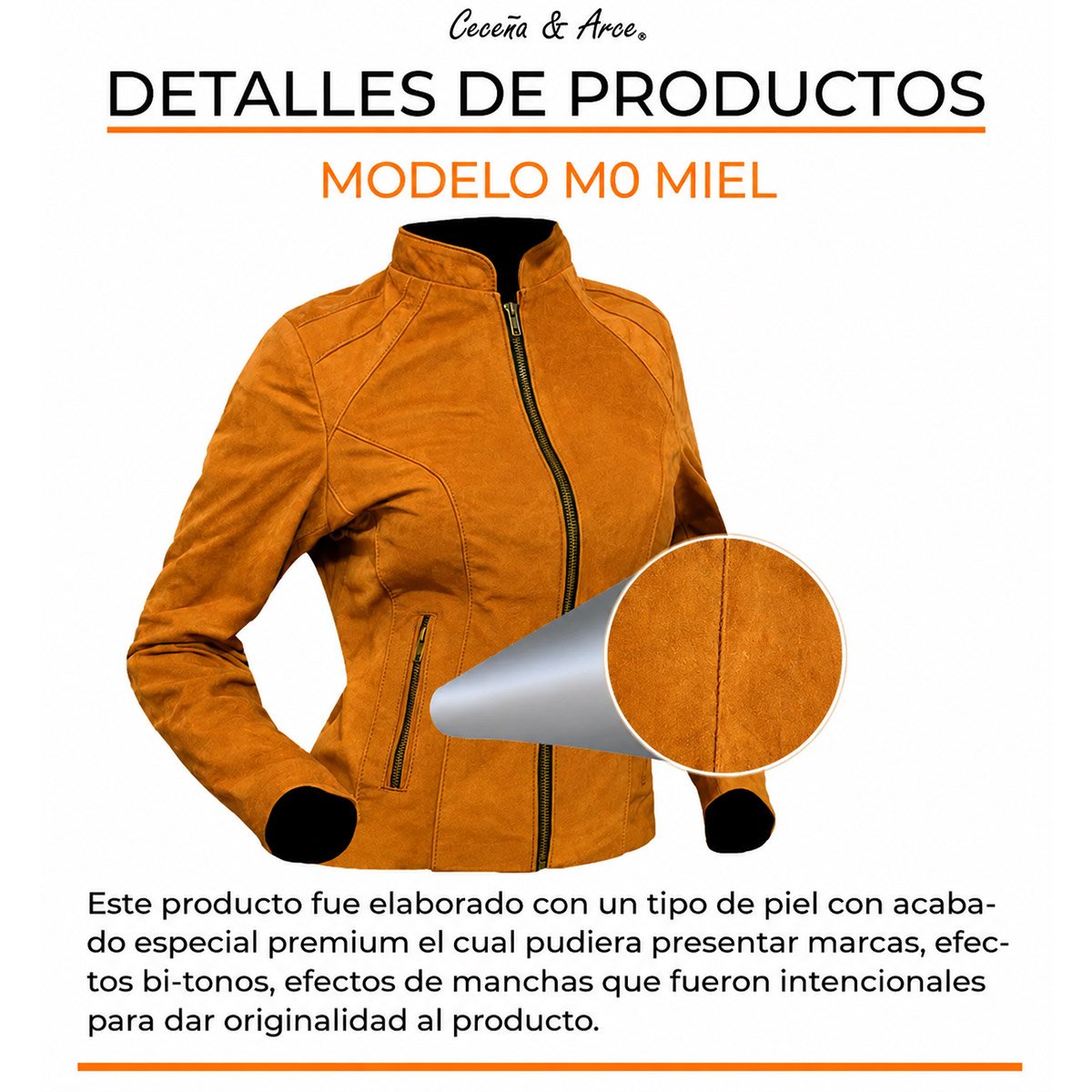 Chamarra de piel para mujer M0 - Image 11