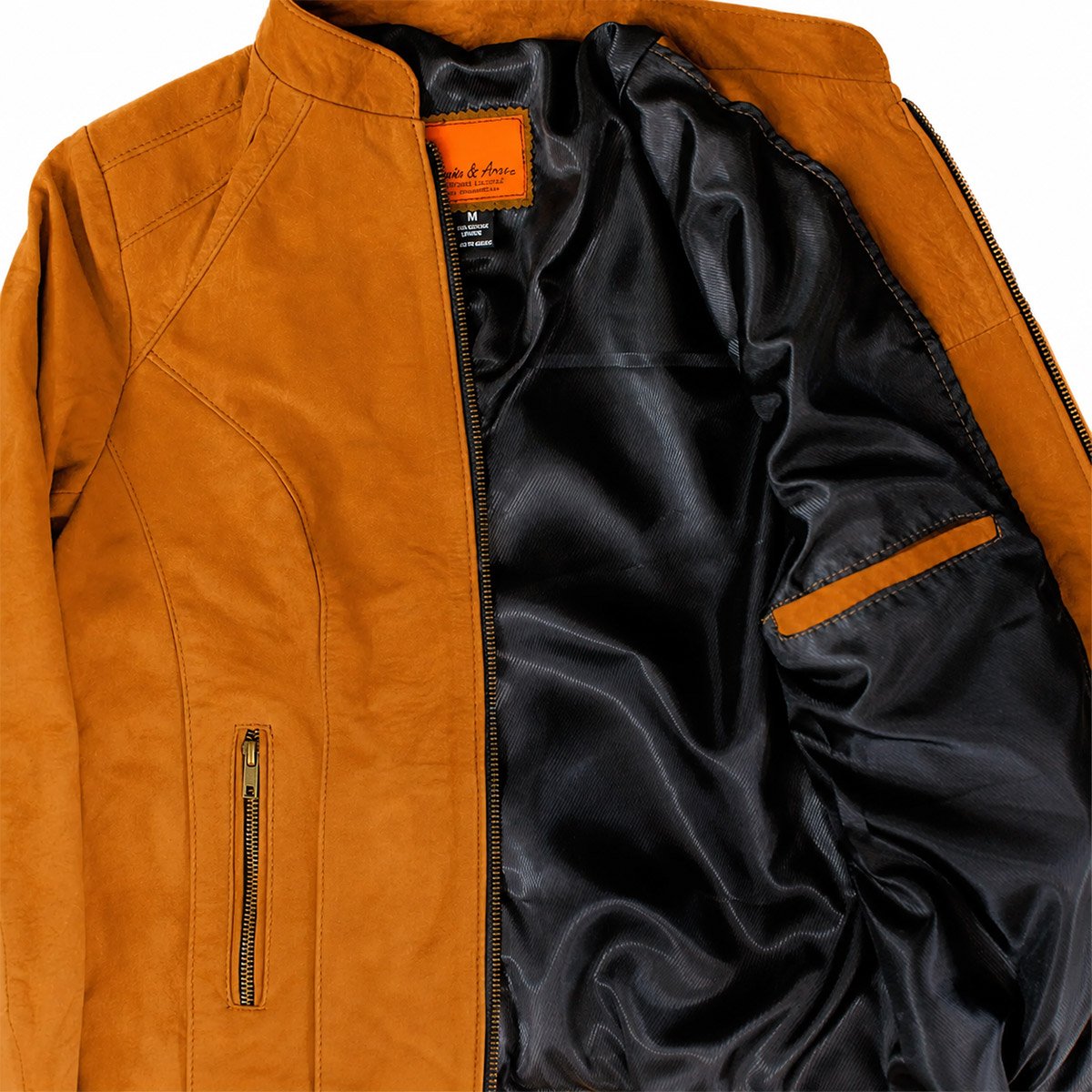 Chamarra de piel para mujer M0 - Image 12