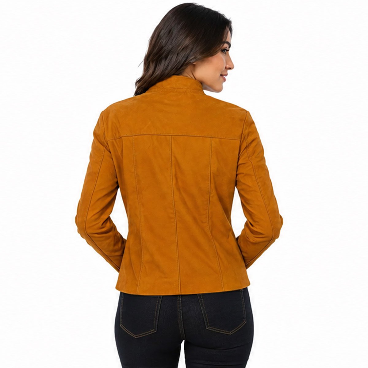 Chamarra de piel para mujer M0 - Image 13