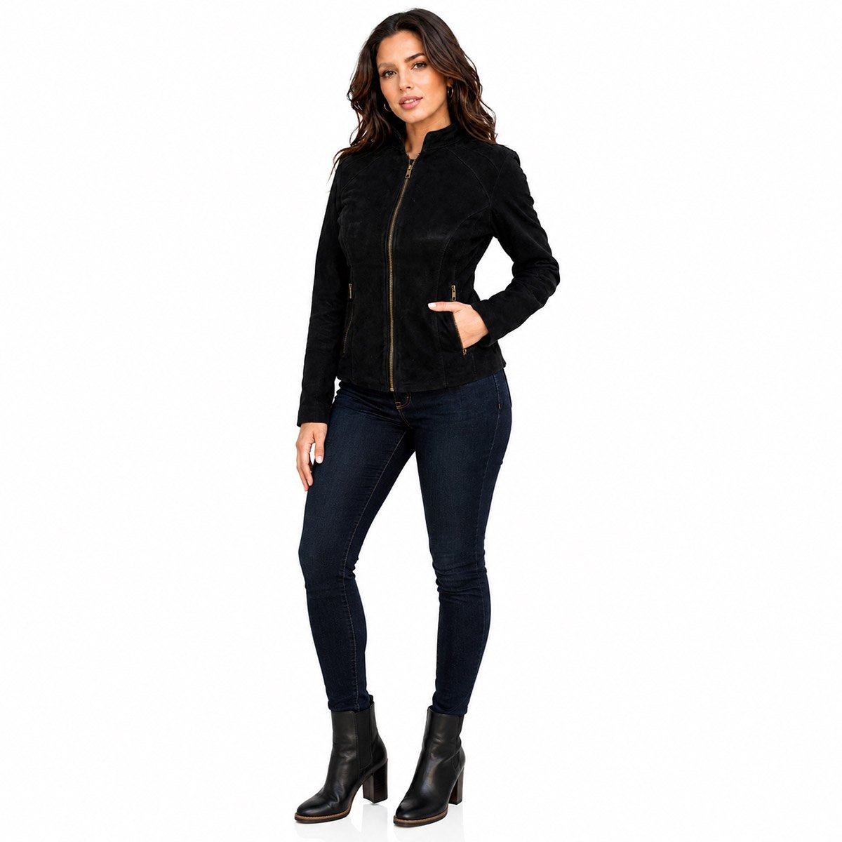 Chamarra de piel para mujer M0 - Image 21