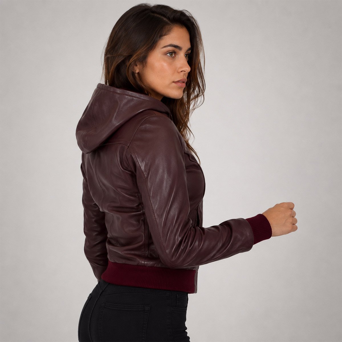 Chamarra de piel para mujer M50 - Image 5