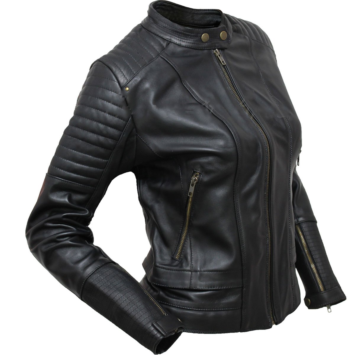 Chamarra de piel para mujer M52 - Image 9