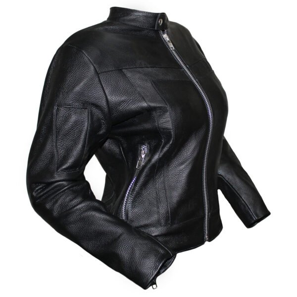Chamarra de piel para mujer MS21 con protecciones - Image 9