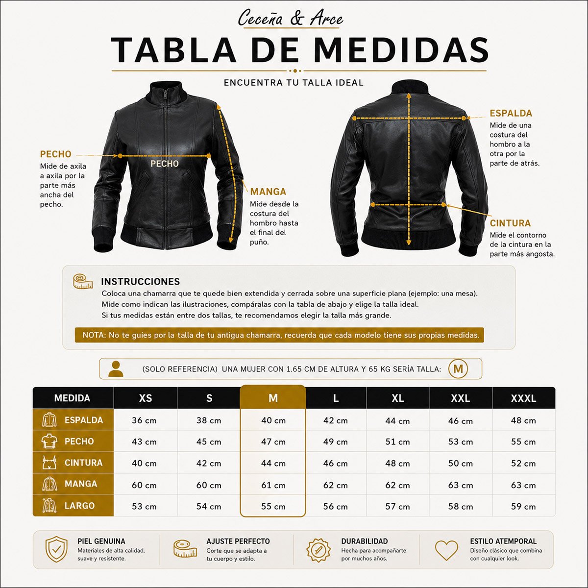 Chamarra de piel para mujer M50 - Image 11