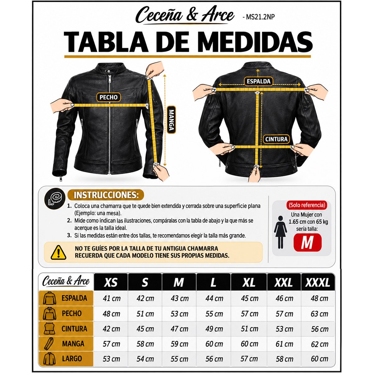 Chamarra de piel para mujer MS21 con protecciones - Image 12