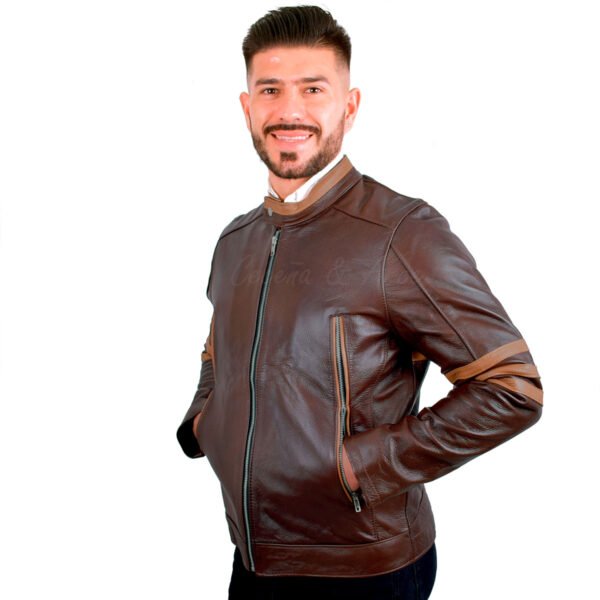 Chamarra de piel para hombre wolver - Image 3