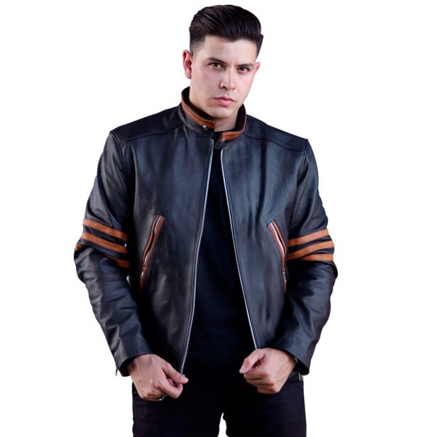 Chamarra de piel para hombre wolver - Image 2