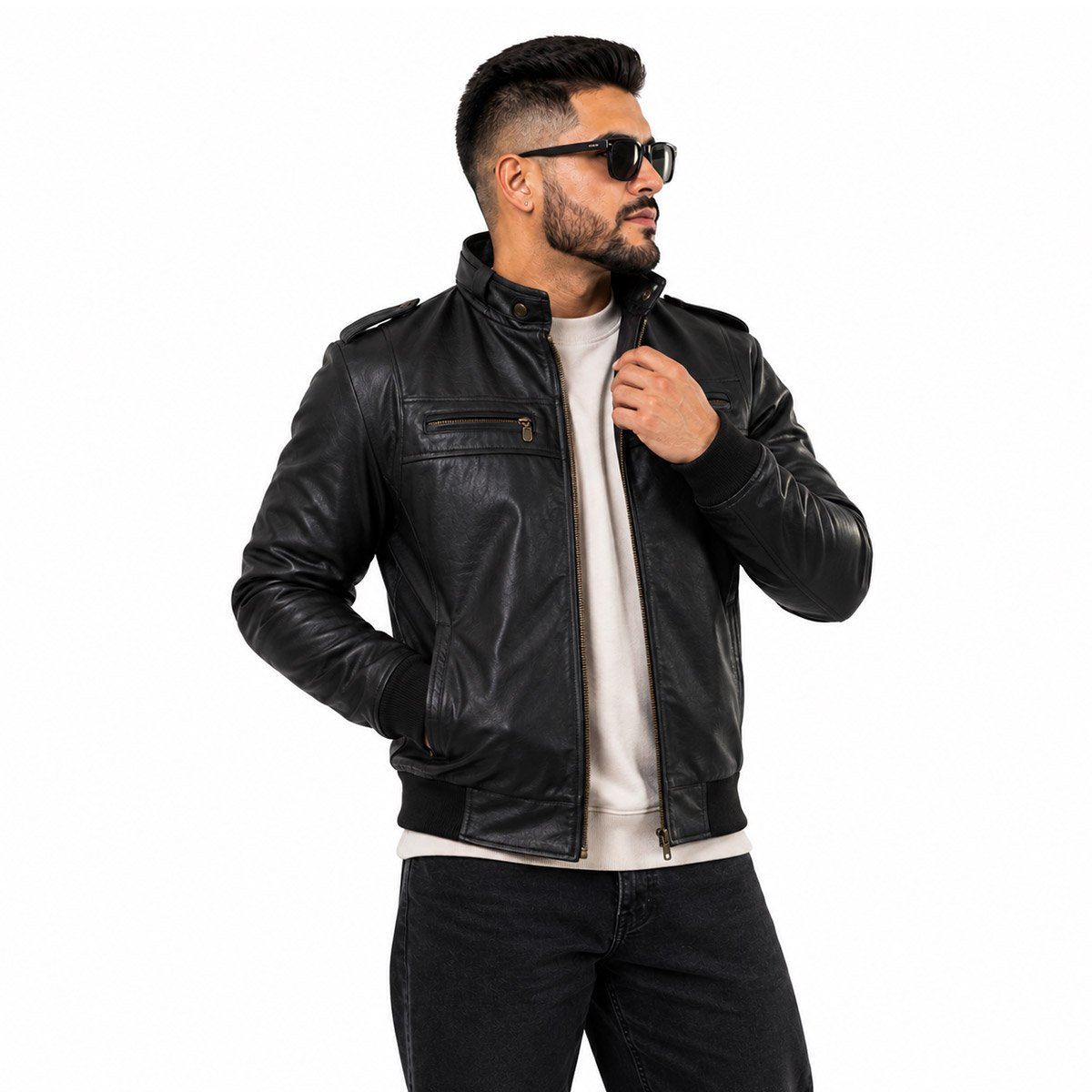 Chamarra de piel para hombre C33
