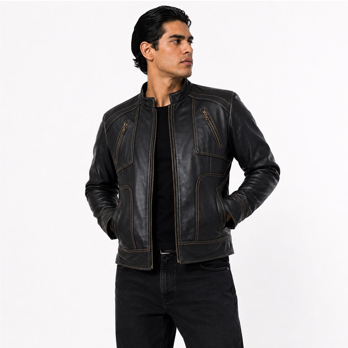 Chamarra de piel para hombre C9
