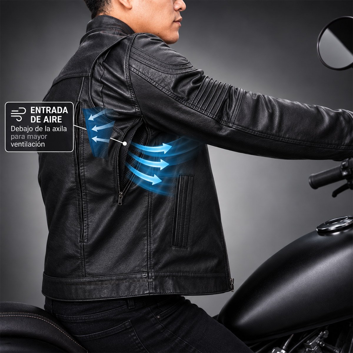 Chamarra biker para hombre Cs6 - Image 3