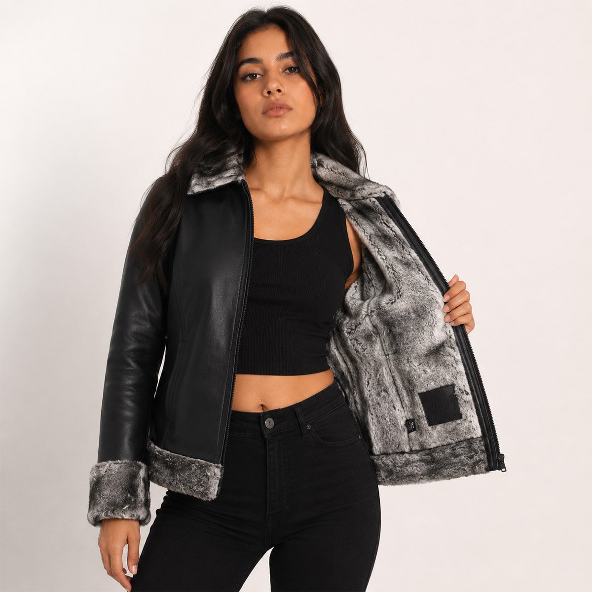 Chamarra de piel para mujer M40