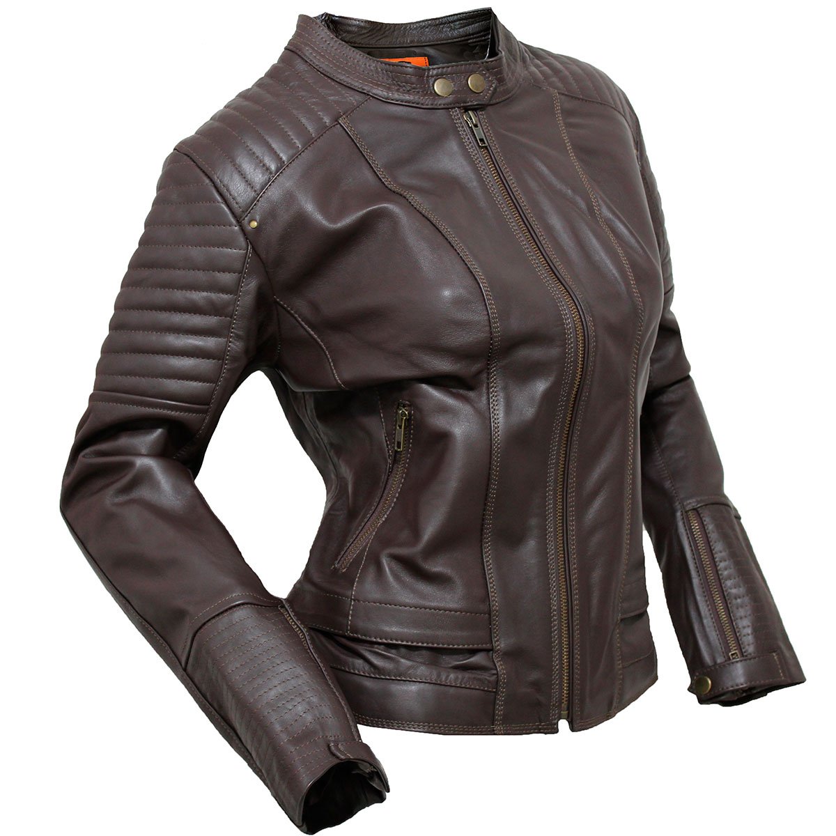 Chamarra de piel para mujer M52 - Image 19