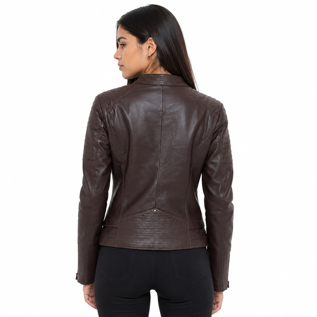 Chamarra de piel para mujer M52 - Image 25