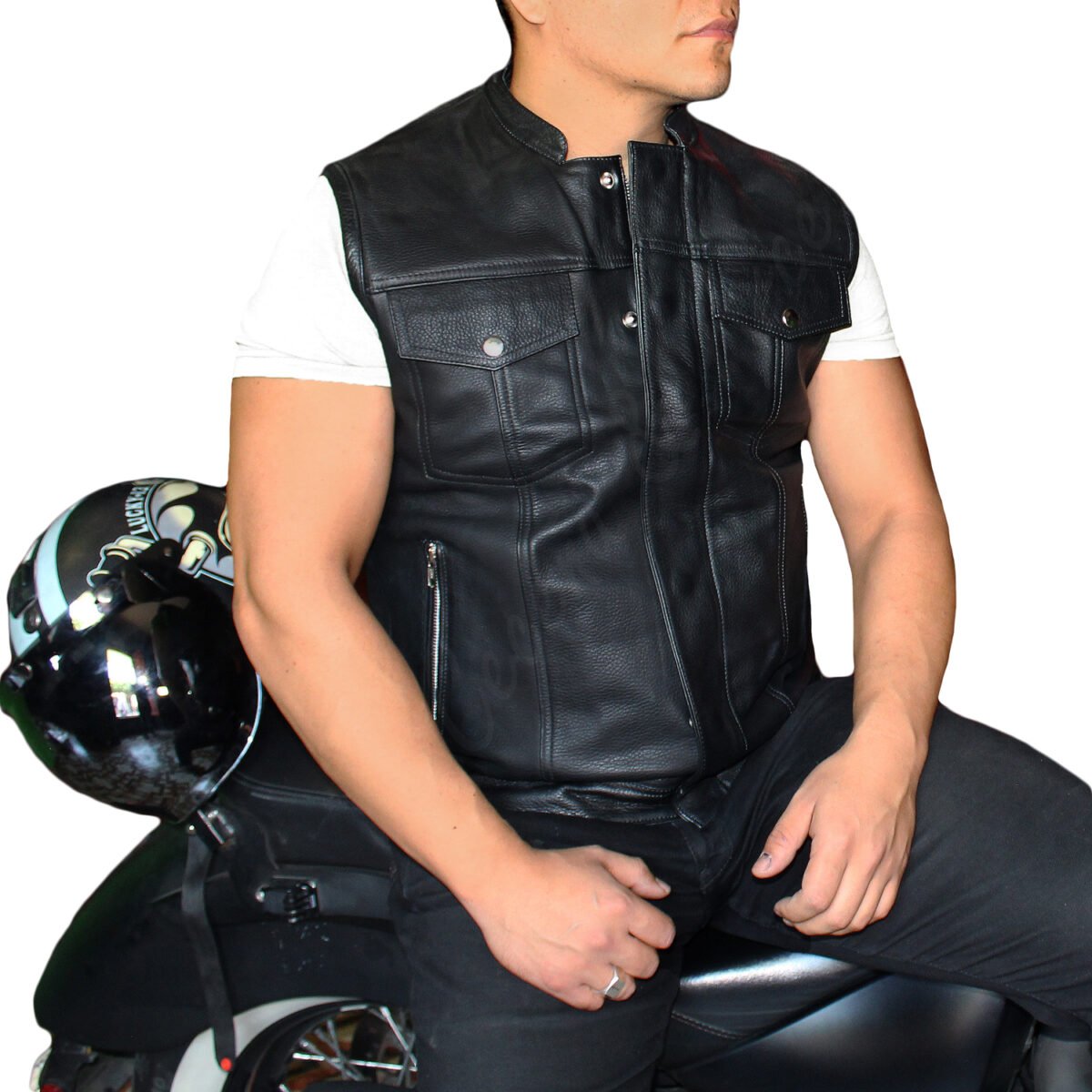 Chaleco de piel para hombre Ch5