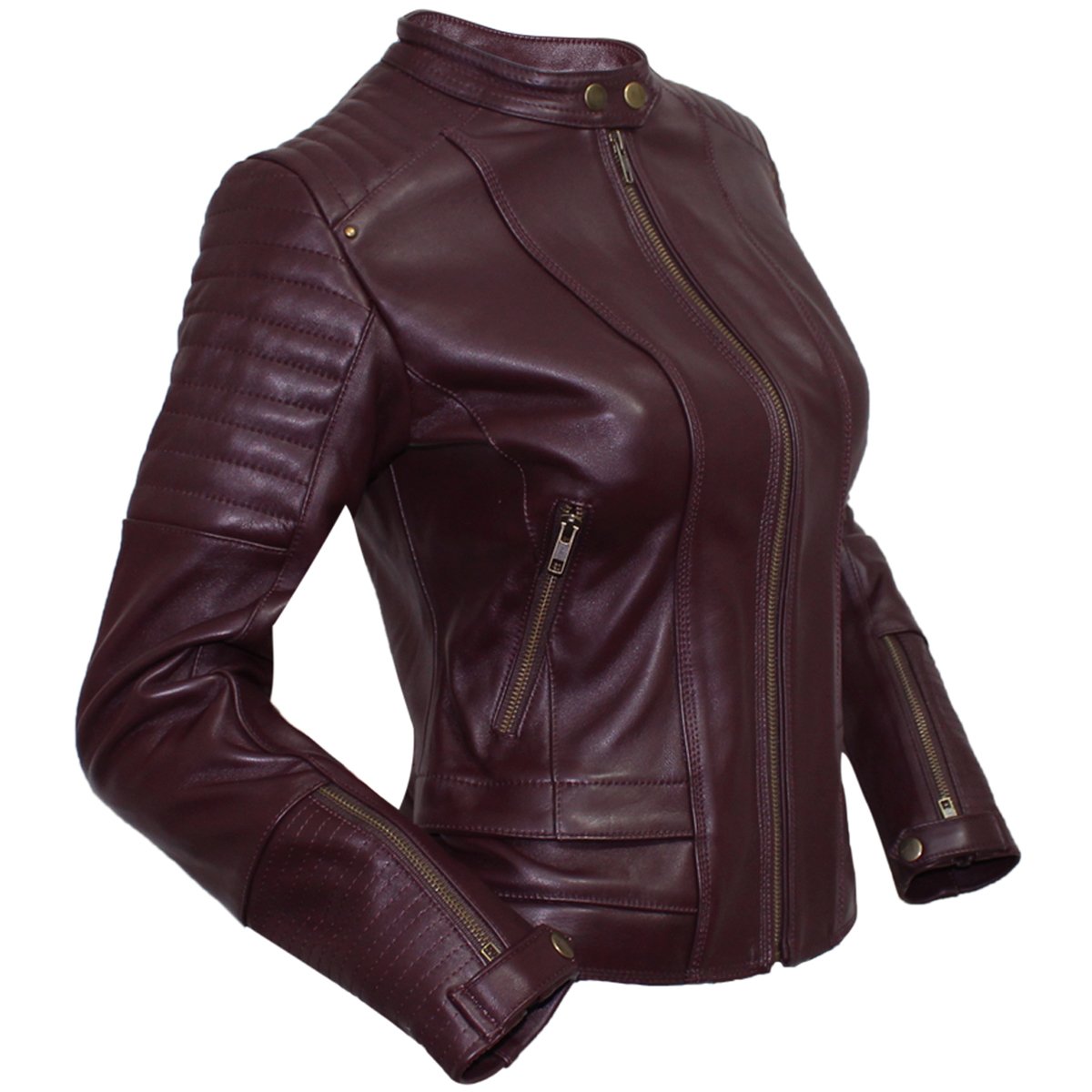 Chamarra de piel para mujer M52 - Image 7