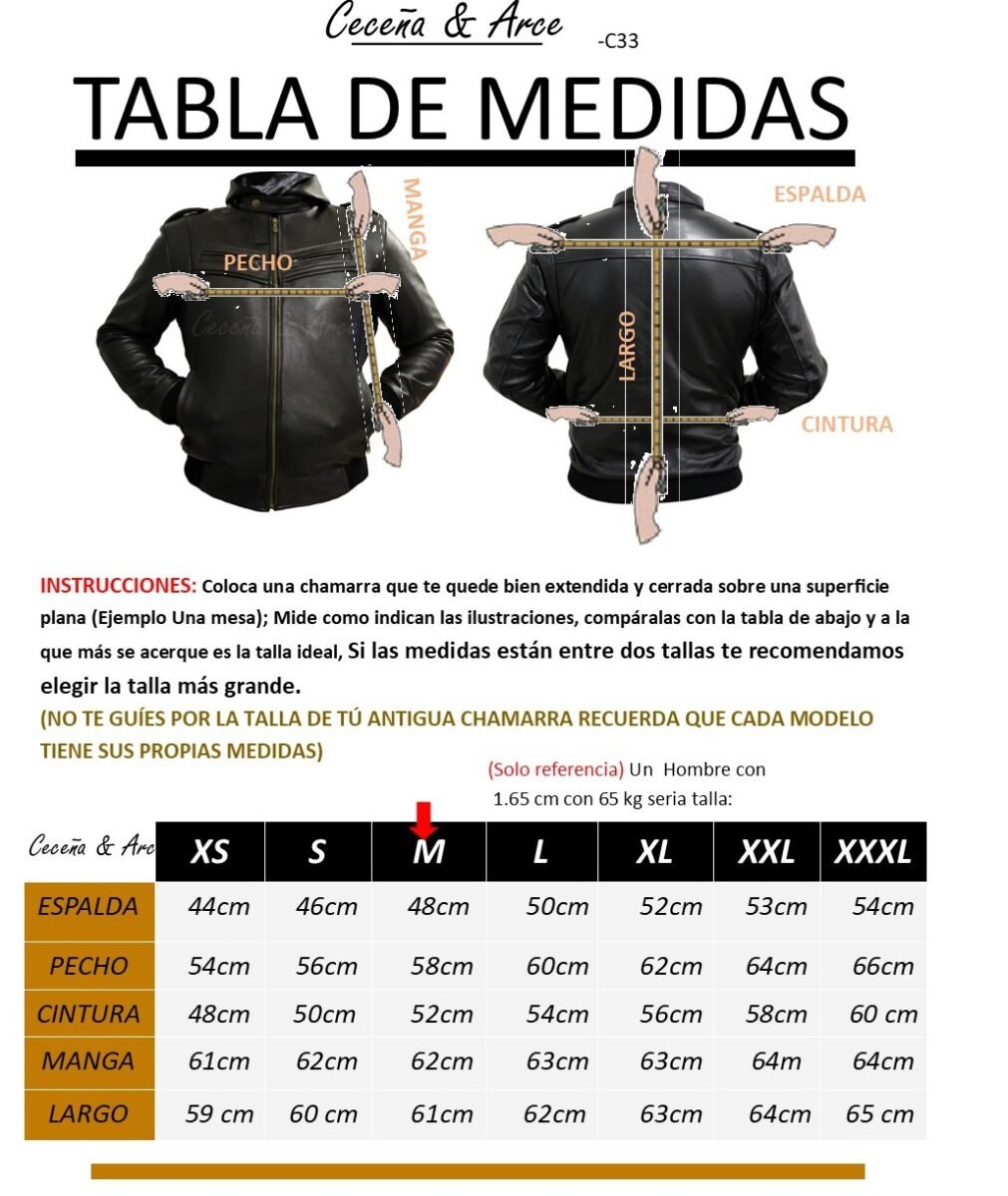 Chamarra de piel para hombre C33 - Image 4