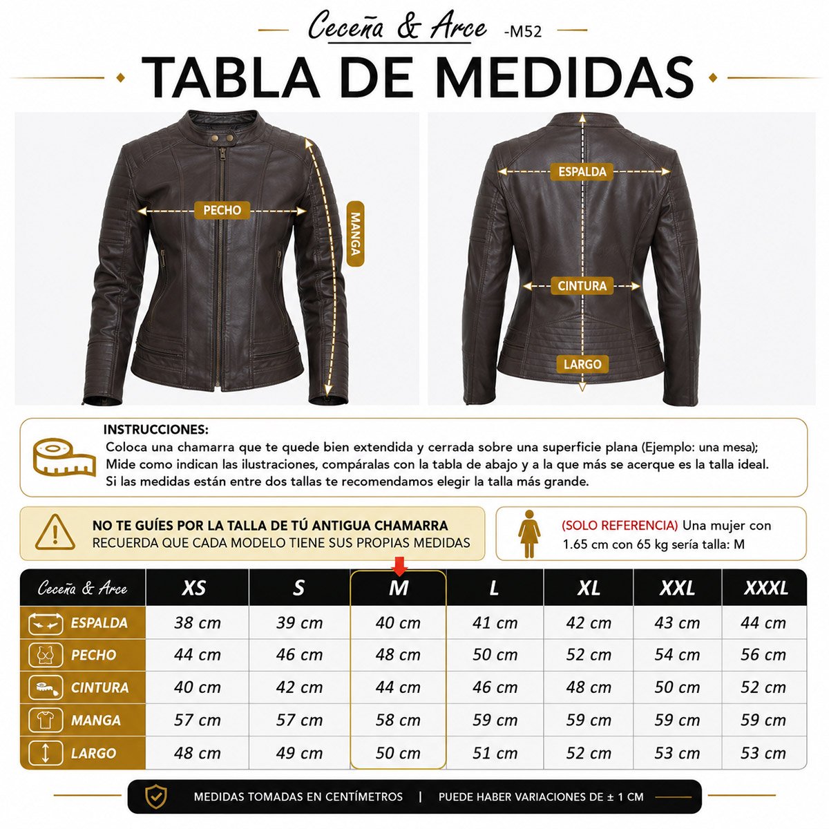 Chamarra de piel para mujer M52 - Image 8