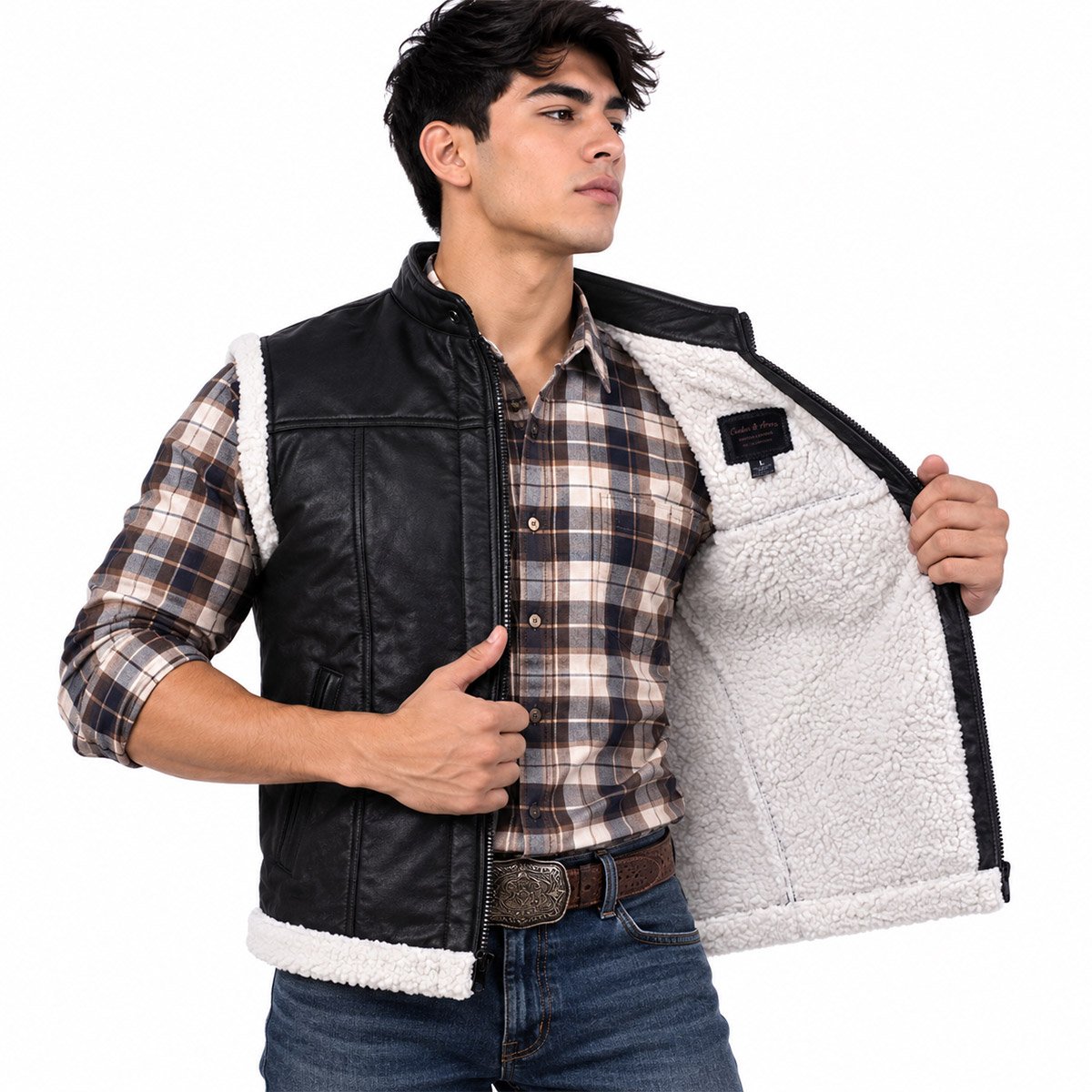 Chaleco de piel para hombre Ch90