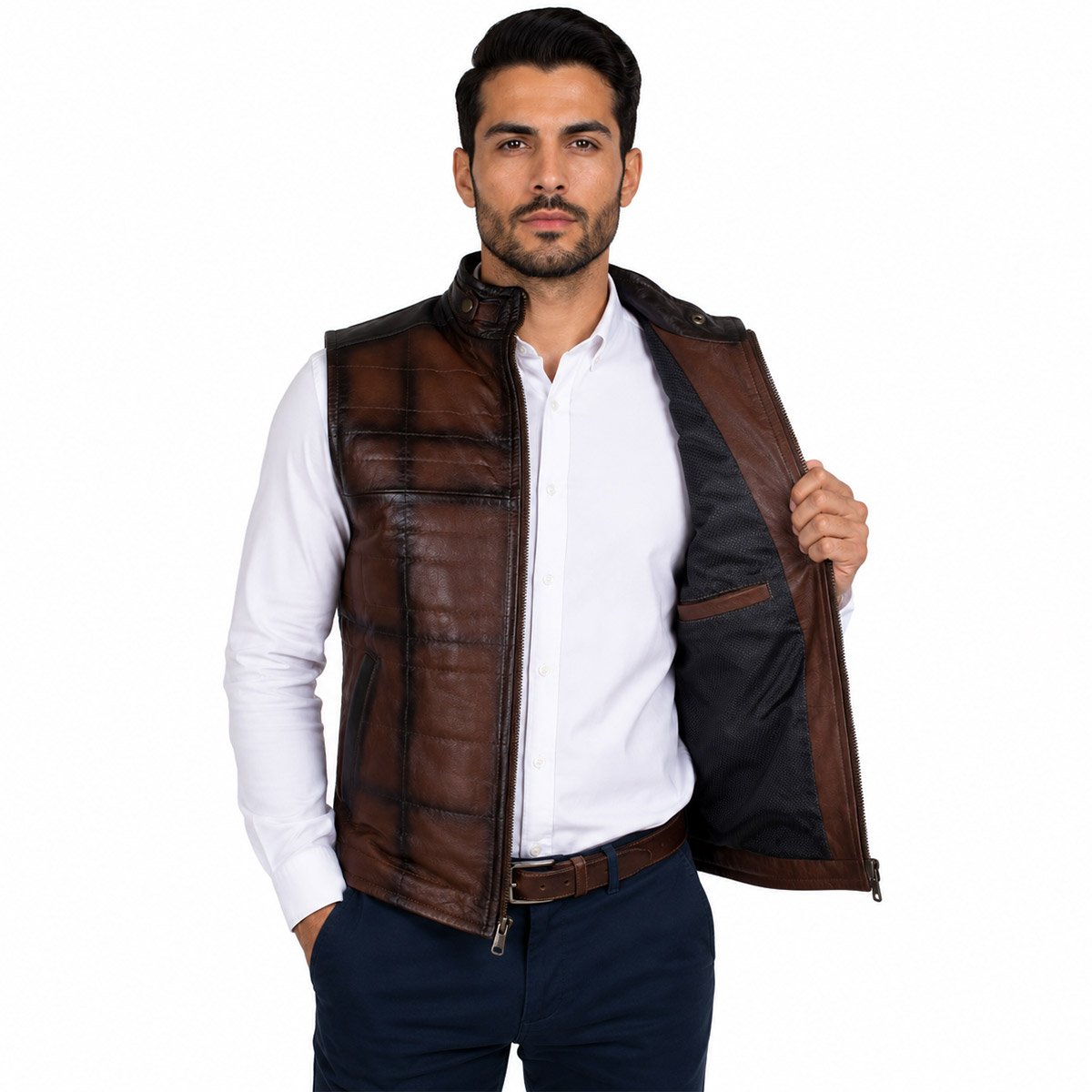 Chaleco de piel para hombre Ch1