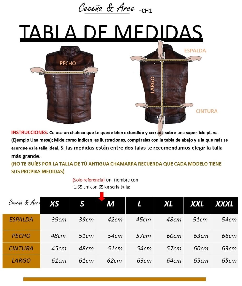 Chaleco de piel para hombre Ch1 - Image 5