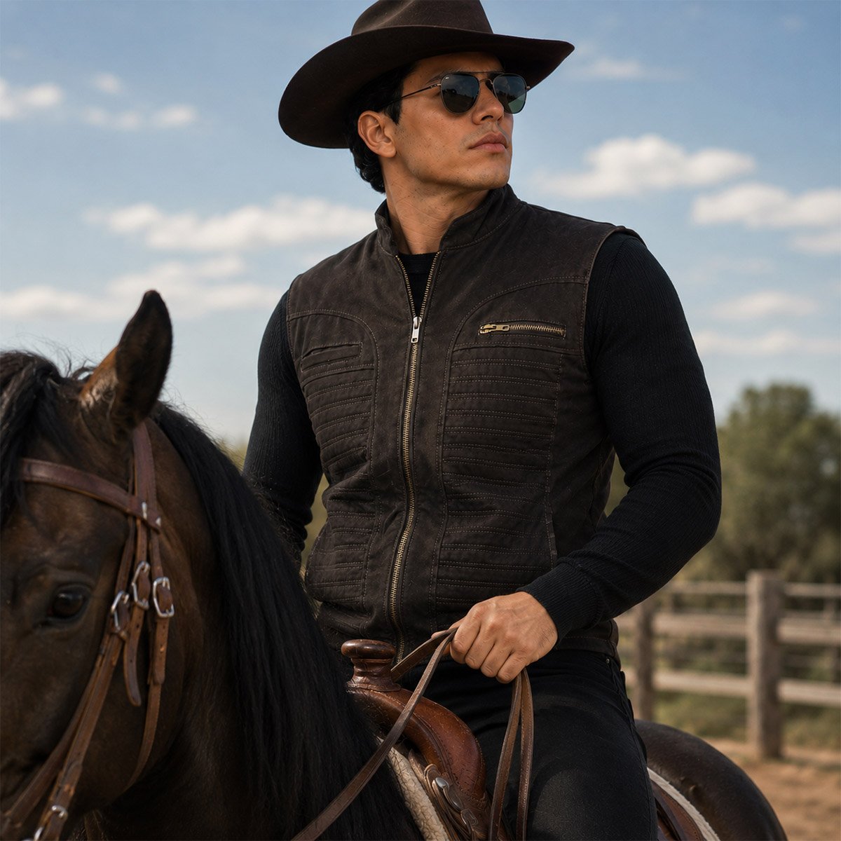 Chaleco de piel para hombre CH70N - Image 2